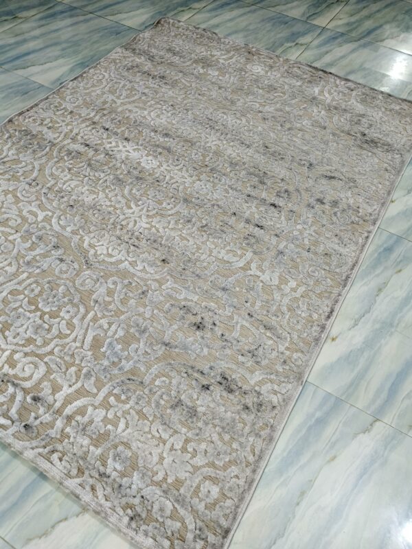 Ivory Dream Floral Rug – Soft Turkish Carpet | Elegant Light-Toned Floor Mat for Minimalist, Prayer & Bedside Corners - Image 4