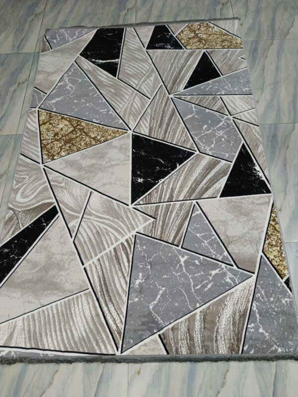 Geometric Block Pattern Turkish Rug – Bold Multi-Tone Soft Anti-Slip Carpet for Living Room, Bedroom & Entryway - Image 2