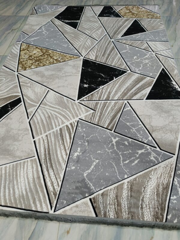 Geometric Block Pattern Turkish Rug – Bold Multi-Tone Soft Anti-Slip Carpet for Living Room, Bedroom & Entryway - Image 3