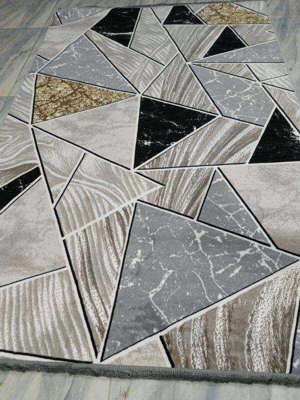 Geometric Block Pattern Turkish Rug – Bold Multi-Tone Soft Anti-Slip Carpet for Living Room, Bedroom & Entryway - Image 4