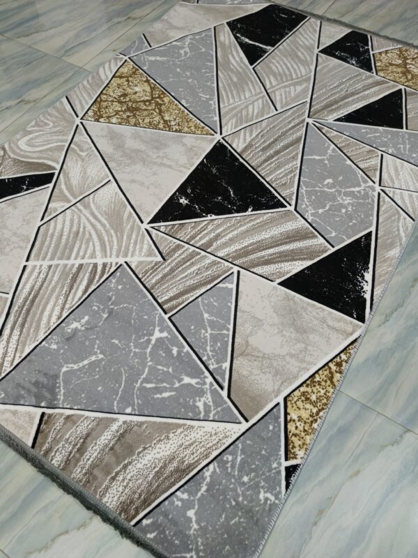 Geometric Block Pattern Turkish Rug – Bold Multi-Tone Soft Anti-Slip Carpet for Living Room, Bedroom & Entryway - Image 5