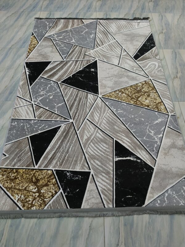 Geometric Block Pattern Turkish Rug – Bold Multi-Tone Soft Anti-Slip Carpet for Living Room, Bedroom & Entryway - Image 6