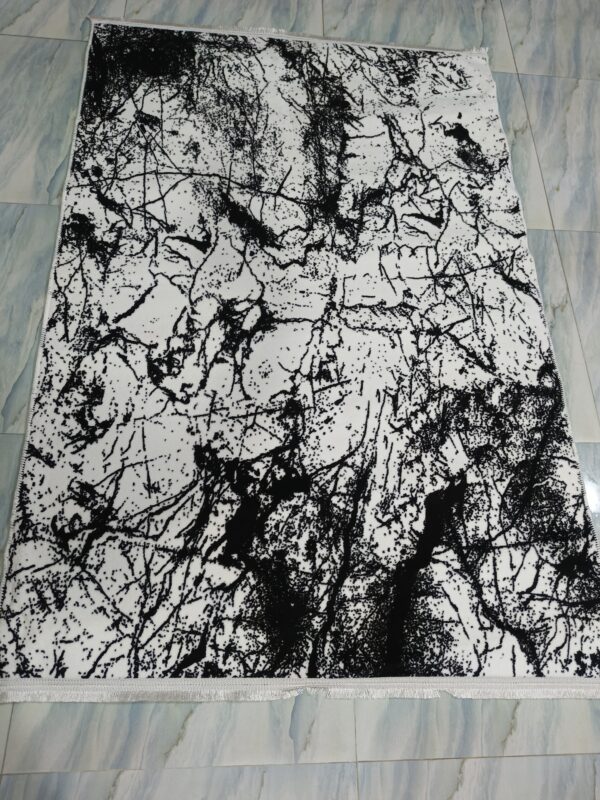 Black & White Abstract Splatter Turkish Rug – Soft Anti-Slip Modern Carpet for Living Room, Study & Creative Spaces - Image 7