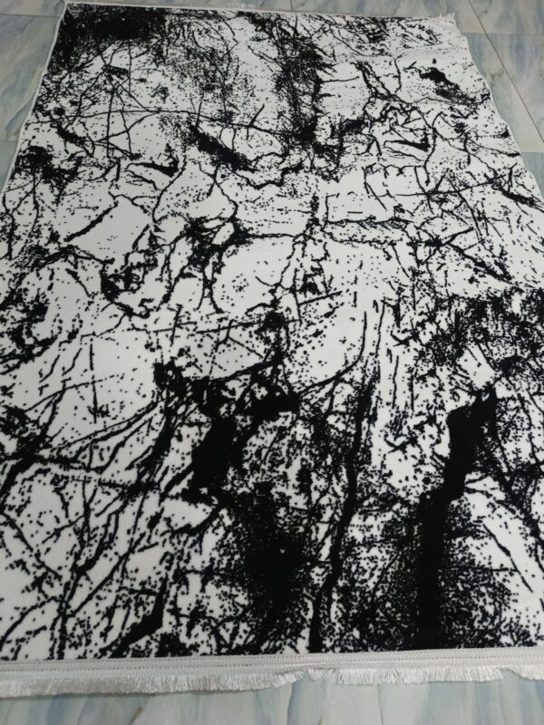 Black & White Abstract Splatter Turkish Rug – Soft Anti-Slip Modern Carpet for Living Room, Study & Creative Spaces - Image 6