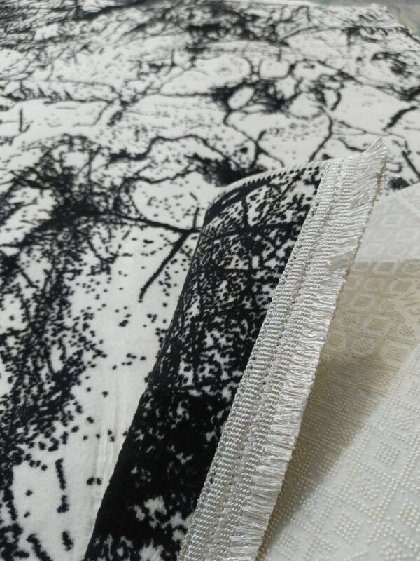 Black & White Abstract Splatter Turkish Rug – Soft Anti-Slip Modern Carpet for Living Room, Study & Creative Spaces - Image 9