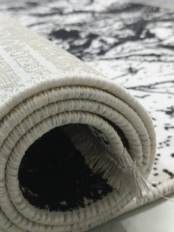 Black & White Abstract Splatter Turkish Rug – Soft Anti-Slip Modern Carpet for Living Room, Study & Creative Spaces - Image 10