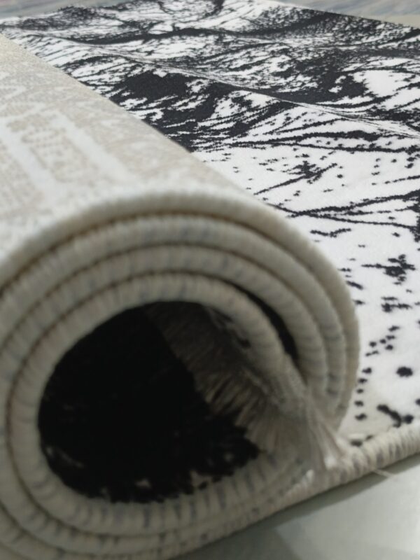 Black & White Abstract Splatter Turkish Rug – Soft Anti-Slip Modern Carpet for Living Room, Study & Creative Spaces - Image 11