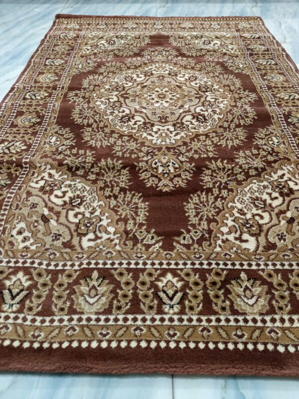 Classic Persian Medallion Rug – Adnan Carpet Heatset Beige & Brown Turkish Carpet for Living, Prayer & Formal Corners - Image 3