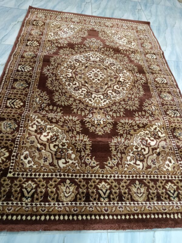 Classic Persian Medallion Rug – Adnan Carpet Heatset Beige & Brown Turkish Carpet for Living, Prayer & Formal Corners