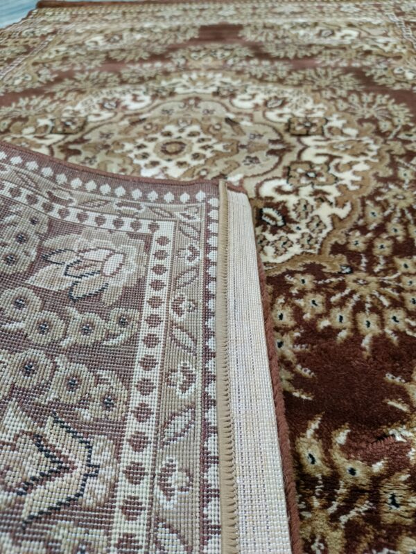 Classic Persian Medallion Rug – Adnan Carpet Heatset Beige & Brown Turkish Carpet for Living, Prayer & Formal Corners - Image 6