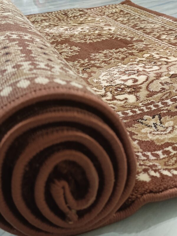 Classic Persian Medallion Rug – Adnan Carpet Heatset Beige & Brown Turkish Carpet for Living, Prayer & Formal Corners - Image 9