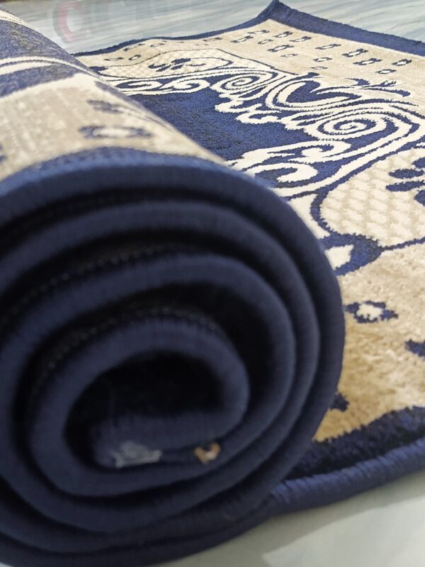 Adnan Persian Carpet – Beige & Navy | Soft Anti-Slip Turkish Rug for Living, Bedroom & Prayer Corners - Image 8
