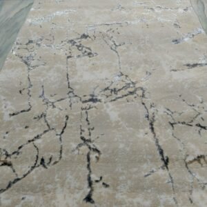 Turkish 3D Shiny Rug – Beige Marble Pattern | Soft Modern Carpet for Bedside, Entryway & Vanity Corners