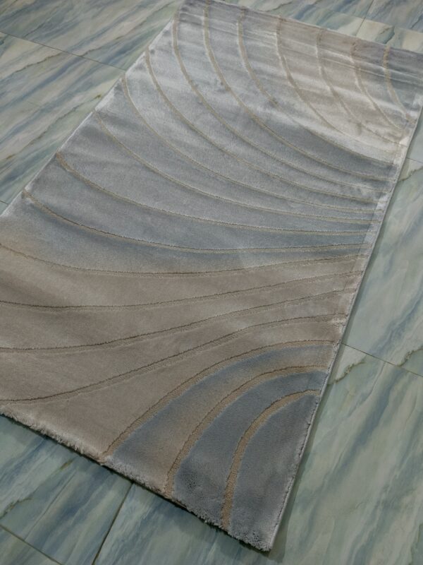 Light Grey Swirl Turkish Rug – New Topkapi Soft Shiny Carpet for Bedroom, Living, and Entryway Corners - Image 10