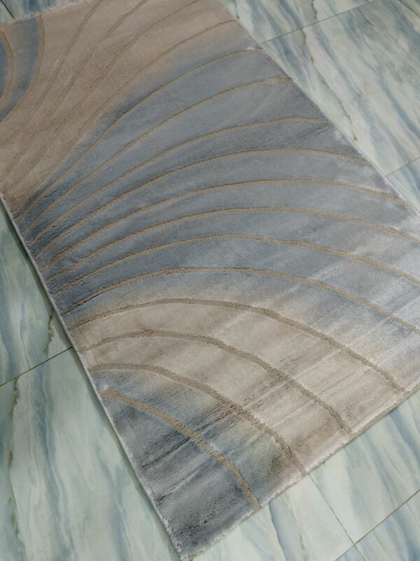 Light Grey Swirl Turkish Rug – New Topkapi Soft Shiny Carpet for Bedroom, Living, and Entryway Corners - Image 7