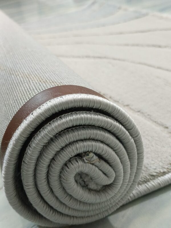 Light Grey Swirl Turkish Rug – New Topkapi Soft Shiny Carpet for Bedroom, Living, and Entryway Corners - Image 3