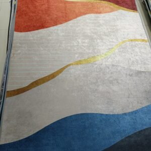 Abstract Wave Rug 4x6 ft – Premium Multicolor Carpet