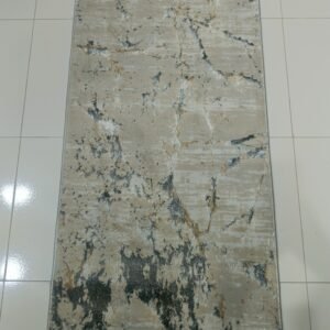Premium Turkish 3D Shinny Carpet – Beige Abstract Marble Design | 2x4 ft Runner