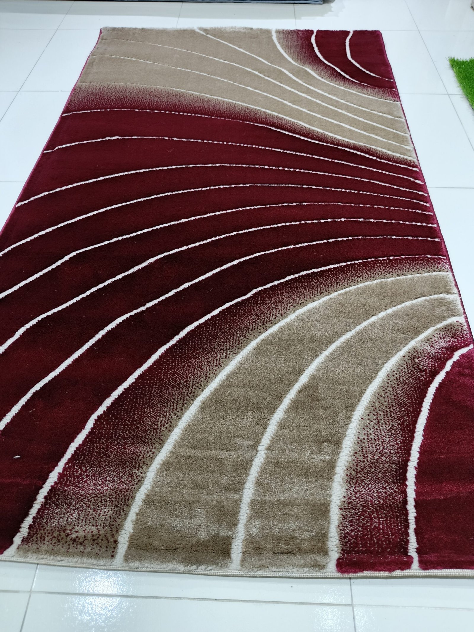New Topkapi Premium Maroon Carpet – 3x5 ft Modern Wave Design | Made in Turkey - Image 2