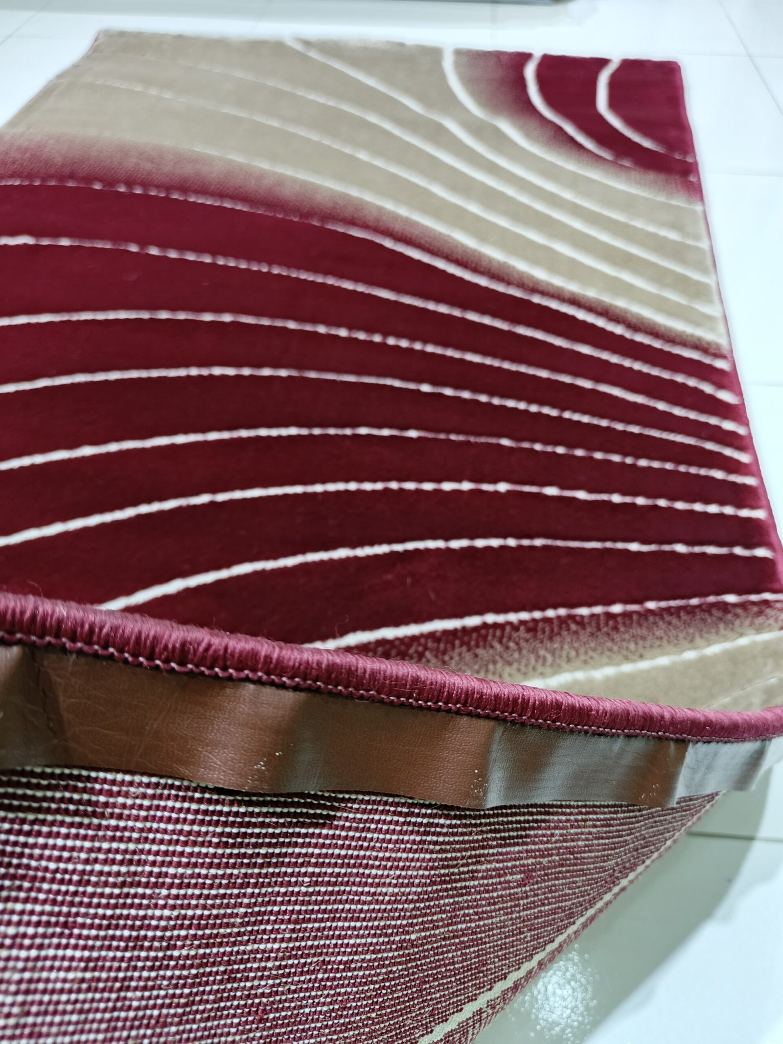 New Topkapi Premium Maroon Carpet – 3x5 ft Modern Wave Design | Made in Turkey - Image 6