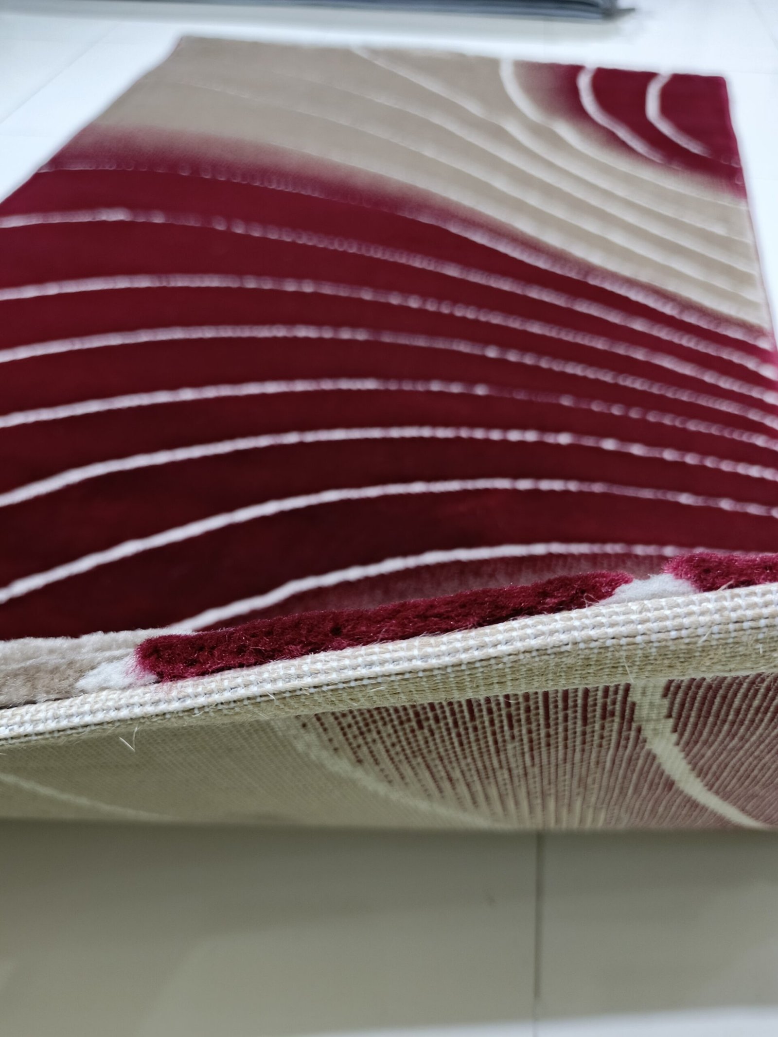 New Topkapi Premium Maroon Carpet – 3x5 ft Modern Wave Design | Made in Turkey - Image 7