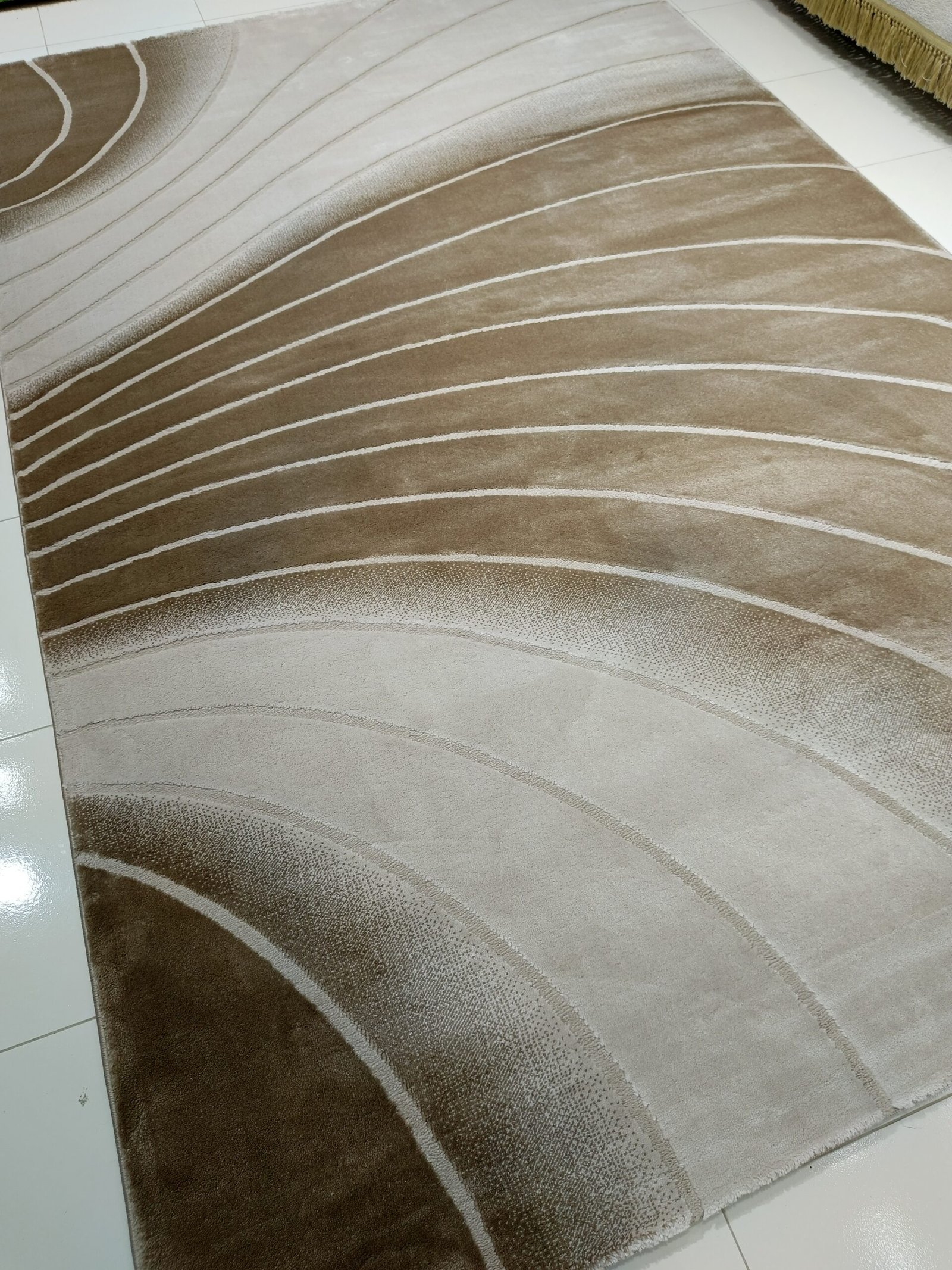 Premium Turkish Brown Modern Rug – New Topkapi 6.2×8.9 ft | Contemporary Wave Design Carpet for Living Room & Bedroom - Image 4