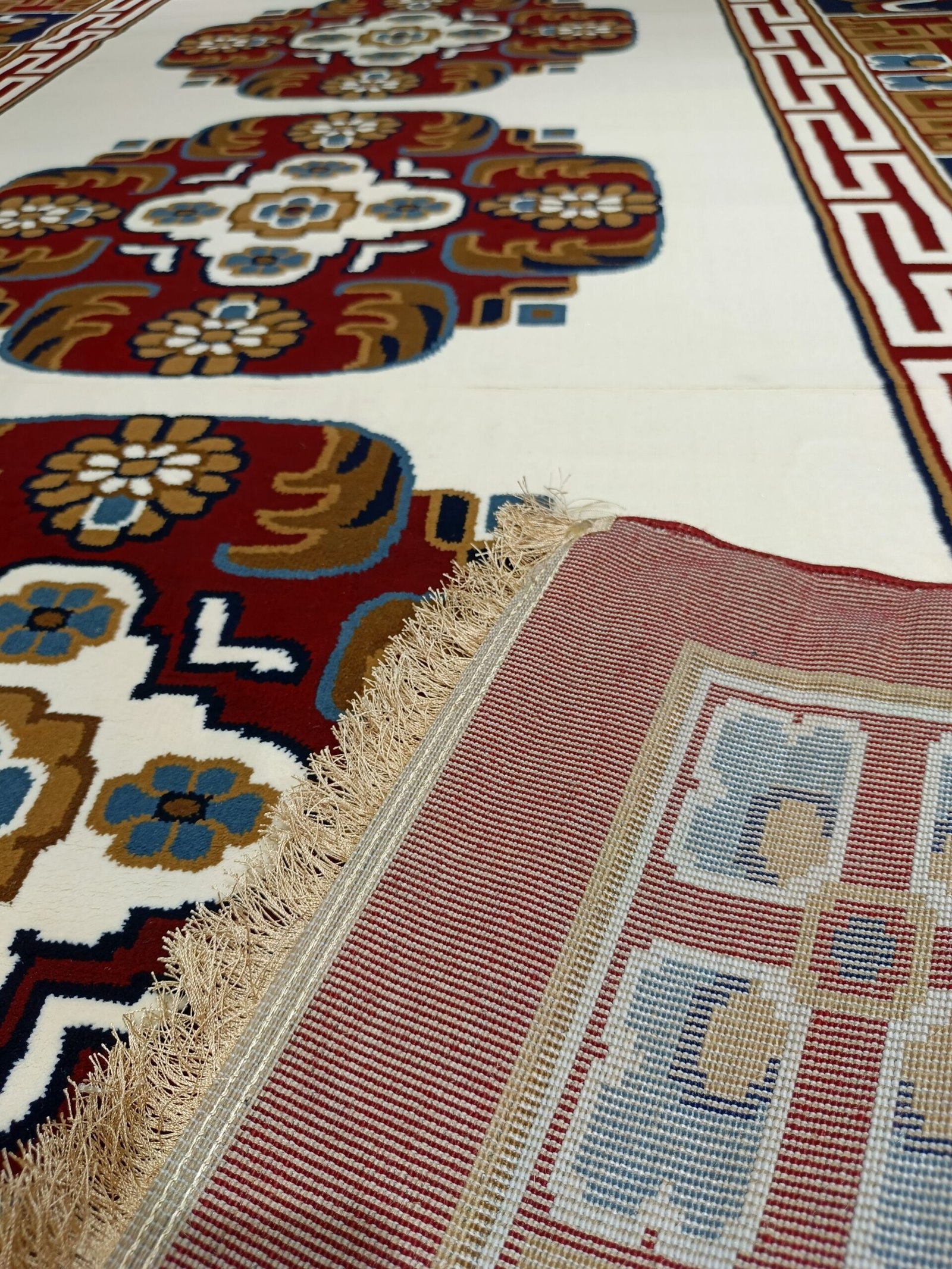 Premium Turkish Oriental Rug – 6×9 ft Red & Ivory Floral Carpet with Fringe | Heavy Thick Traditional Design | Budget Friendly - Image 3