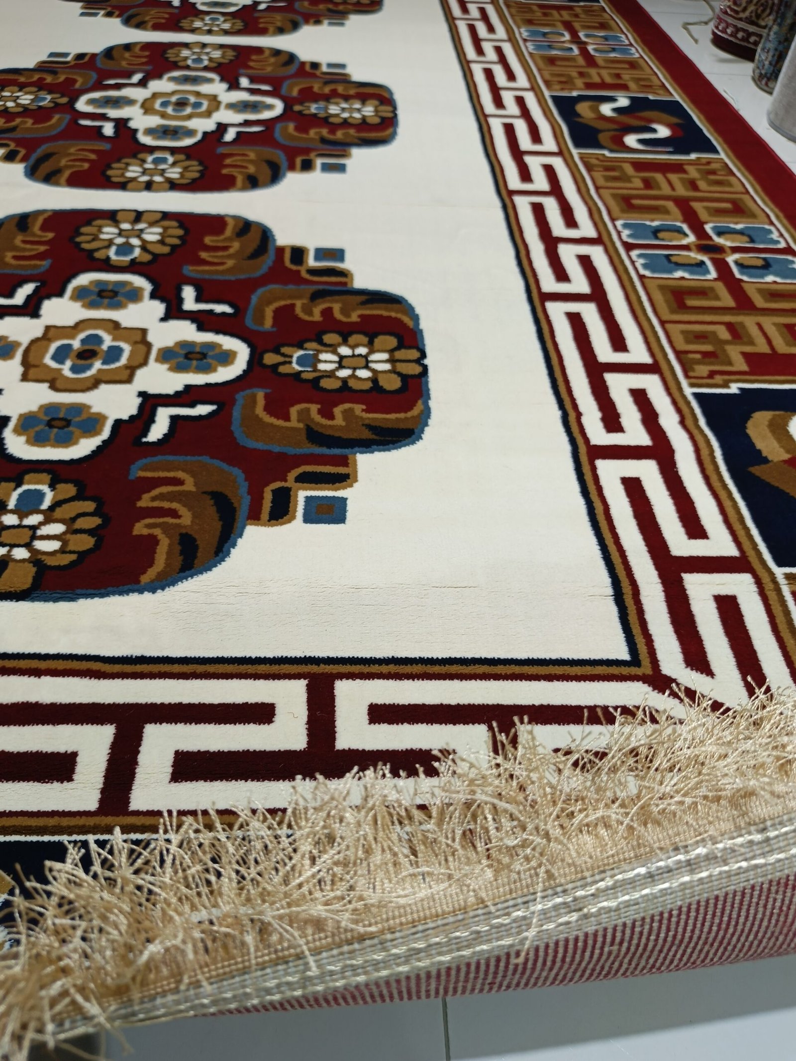 Premium Turkish Oriental Rug – 6×9 ft Red & Ivory Floral Carpet with Fringe | Heavy Thick Traditional Design | Budget Friendly - Image 2