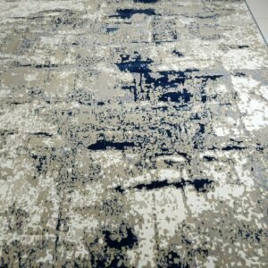 Premium Turkish Abstract Rug – 6.5×9.5 ft | Modern Beige & Blue Carpet