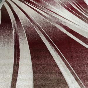 New Topkapi Premium Turkish Carpet – 8x11 ft Maroon & Beige Modern Wave Design