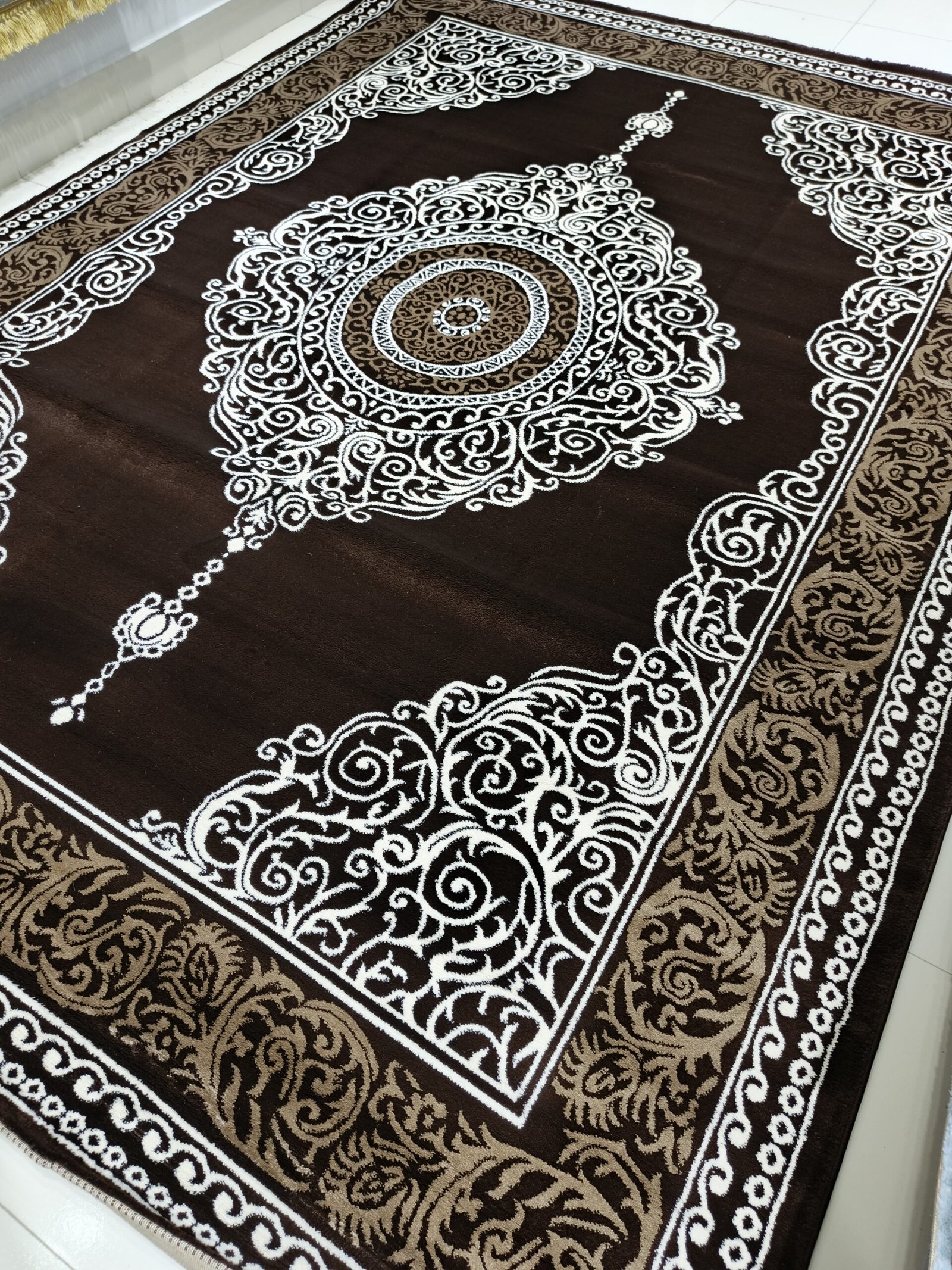 Topkapi Premium Lux Turkish Carpet – (8x11 ft) Brown Medallion Design, Elegant Living Room Rug - Image 3