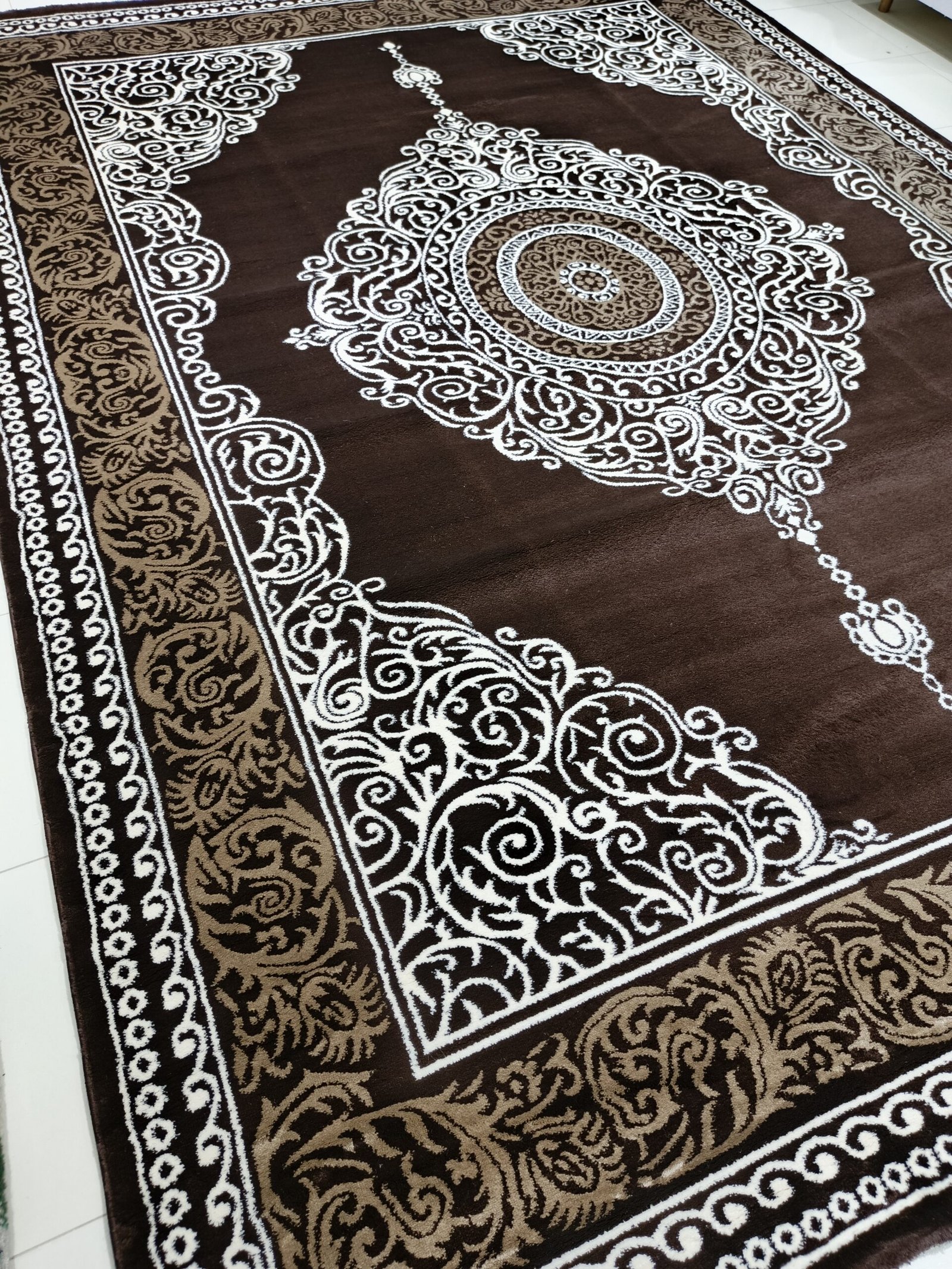 Topkapi Premium Lux Turkish Carpet – (8x11 ft) Brown Medallion Design, Elegant Living Room Rug - Image 4