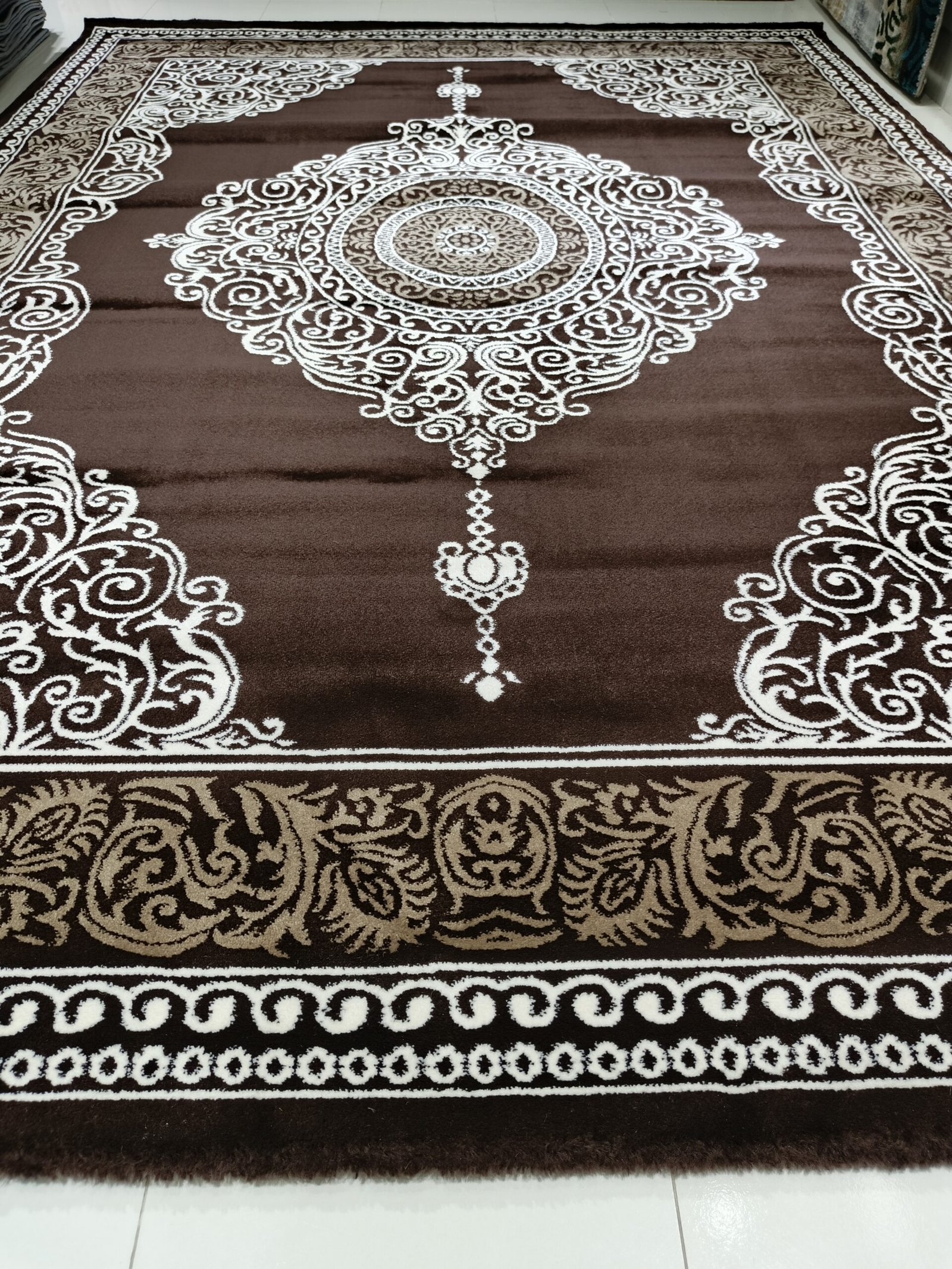 Topkapi Premium Lux Turkish Carpet – (8x11 ft) Brown Medallion Design, Elegant Living Room Rug - Image 6