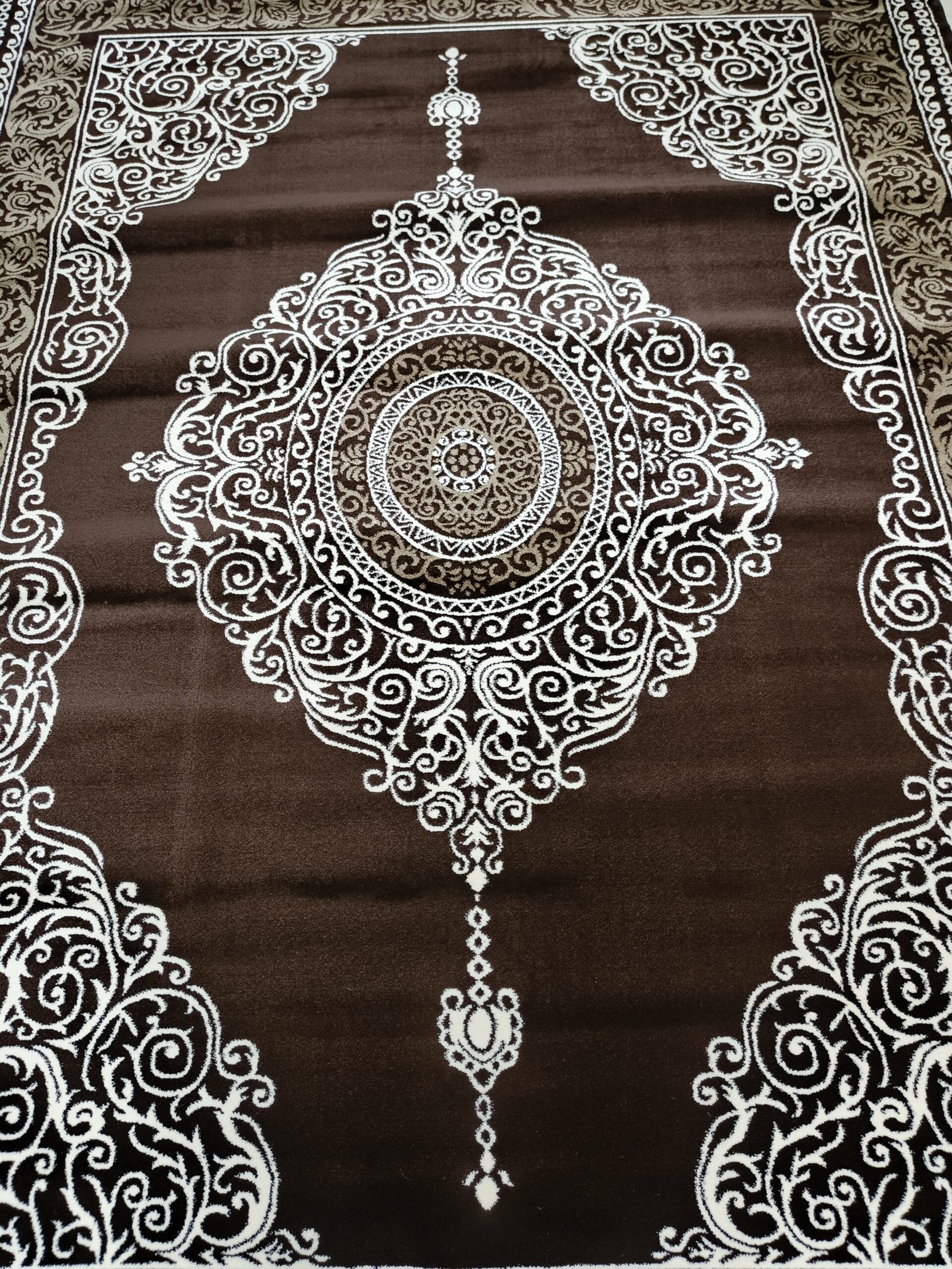 Topkapi Premium Lux Turkish Carpet – (8x11 ft) Brown Medallion Design, Elegant Living Room Rug - Image 7