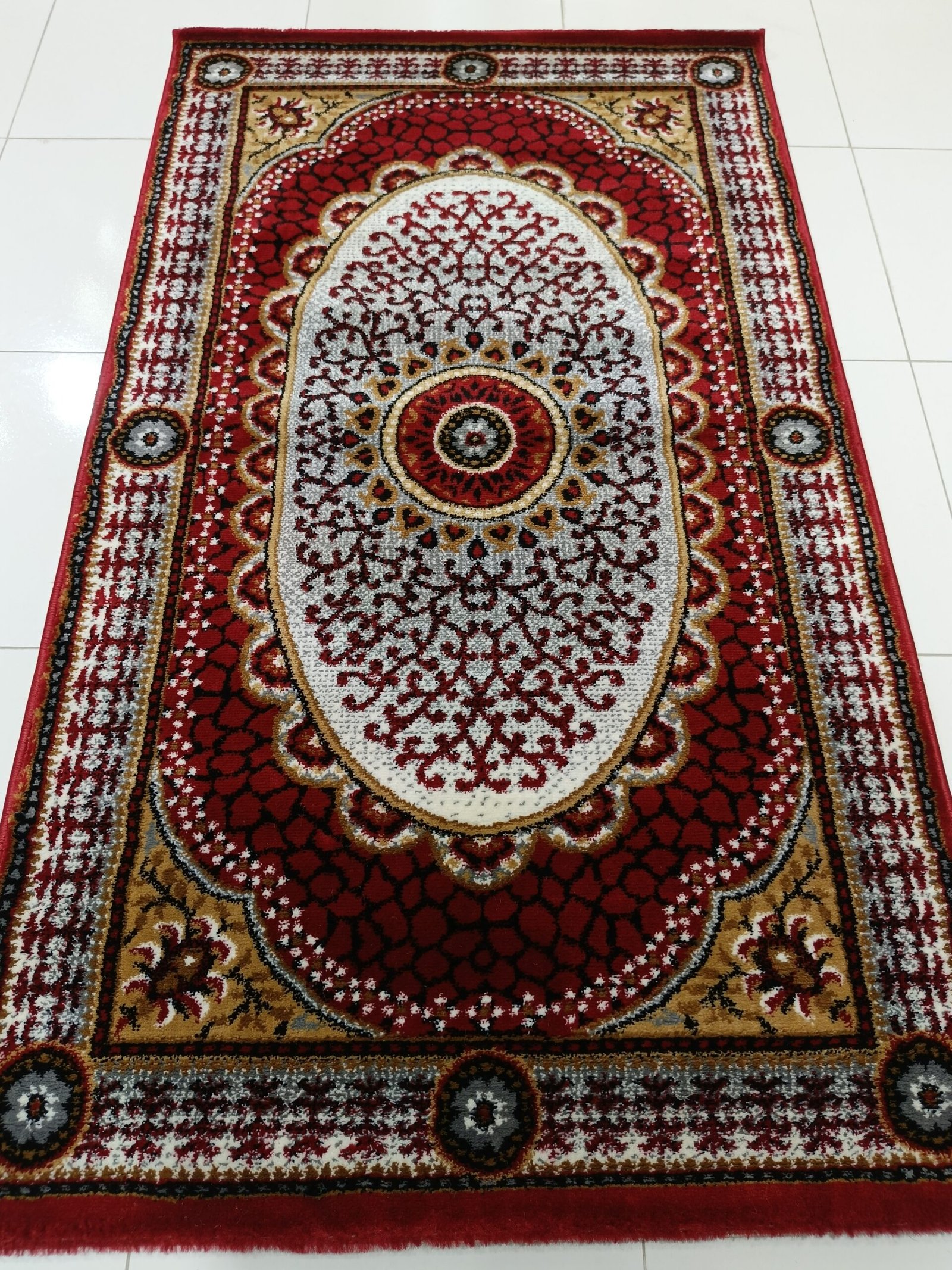 Premium Turkish Red Medallion Carpet – 3×5 ft, 12mm Thick