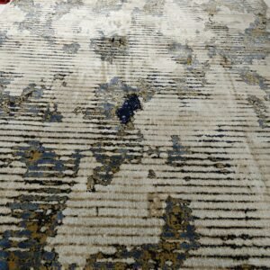 Premium Turkish Carpet – Şehriyar Collection, Beige & Navy Blue, 200×290 cm (6.2×9.5 ft), Lora Quality