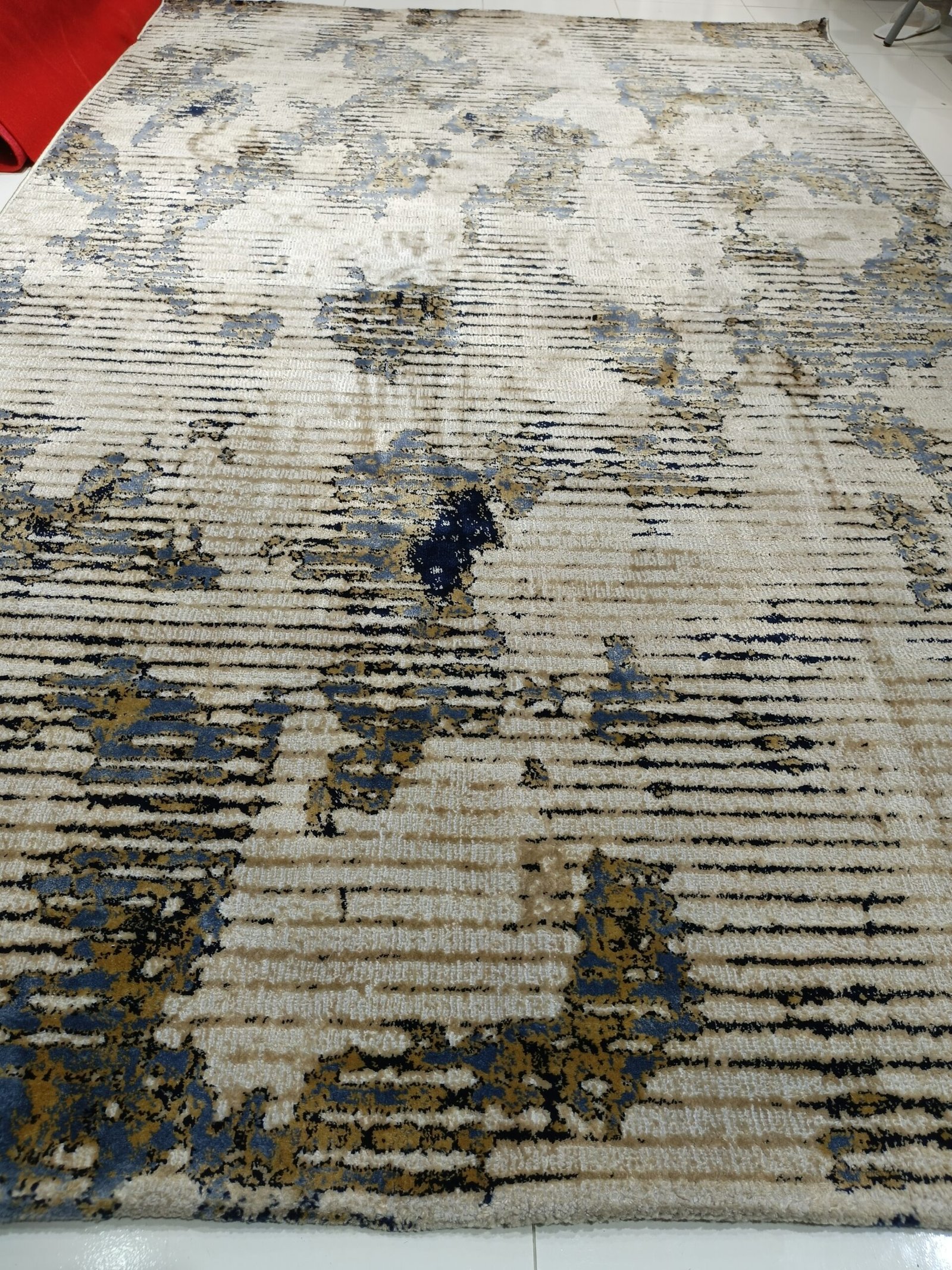 Premium Turkish Carpet – Şehriyar Collection, Beige & Navy Blue, 200×290 cm (6.2×9.5 ft), Lora Quality