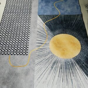 Modern Abstract Sunburst Rug – 6x9 ft Premium China Carpet