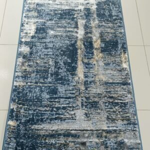 Turkish 3D Shiny VIP Rug – Deep Blue Modern Texture for Stylish Homes