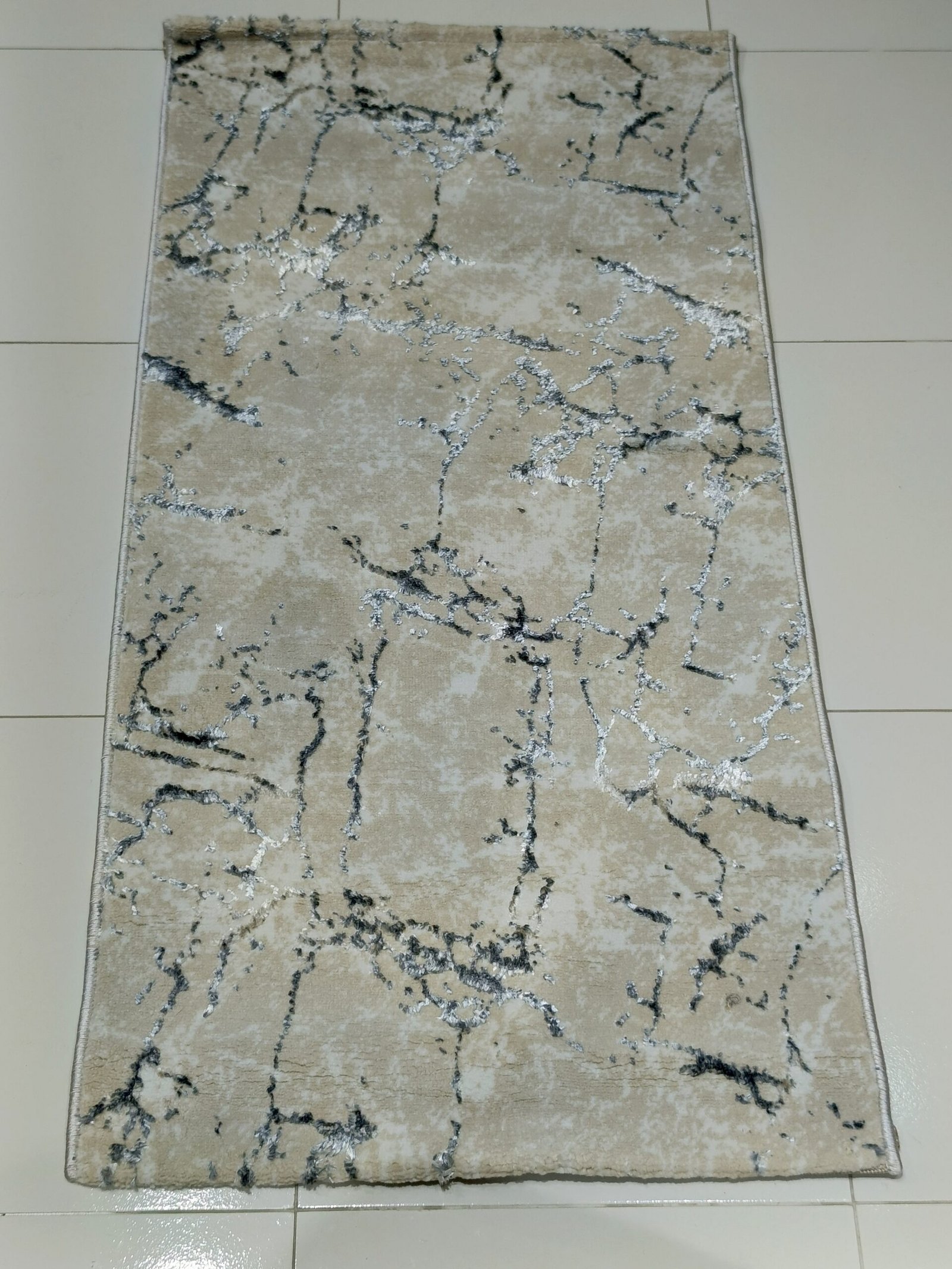 Turkish 3D Shiny VIP Rug โ Sand Veins Beige Marble Texture for Cozy Homes - Image 2