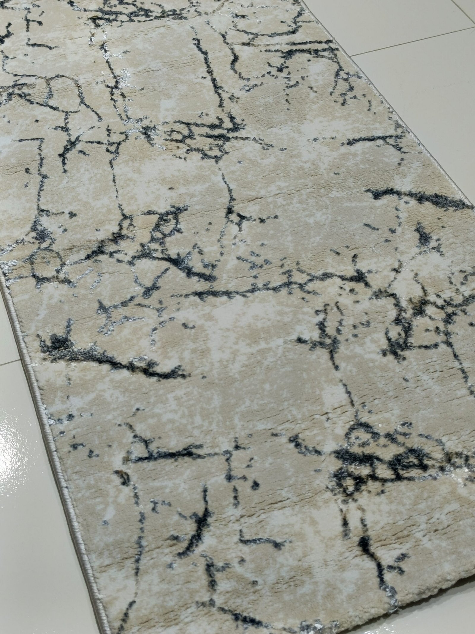 Turkish 3D Shiny VIP Rug โ Sand Veins Beige Marble Texture for Cozy Homes - Image 4