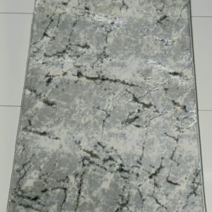 2×3 ft Turkish 3D Shiny VIP Rug – Silver Mist Gray with Metallic Shine Finish