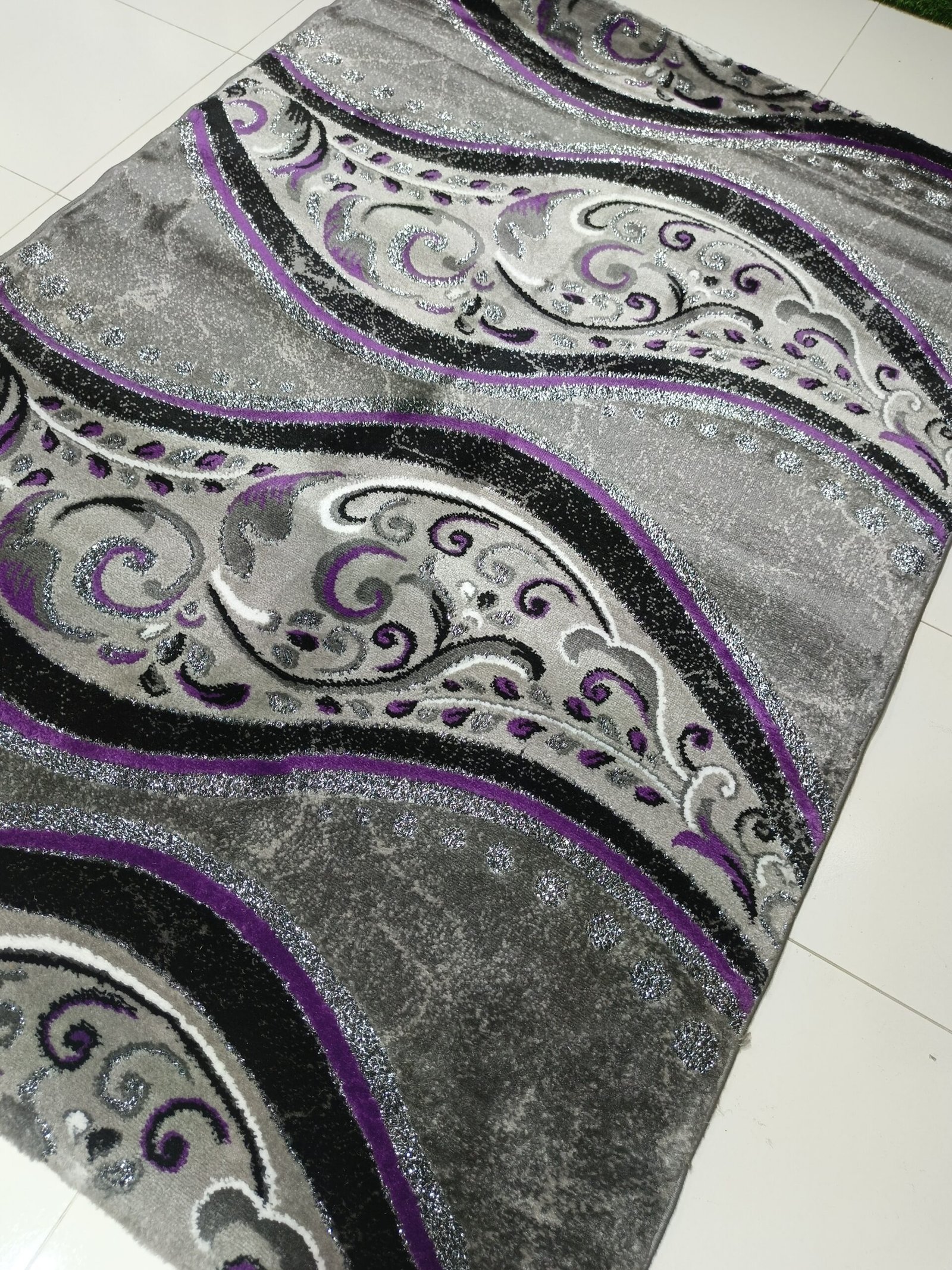 “Safir Wave Luxe” – 4×6 ft Turkish Premium Carpet (Gray Lilac Elegance, Soft & Shiny Texture) - Image 5