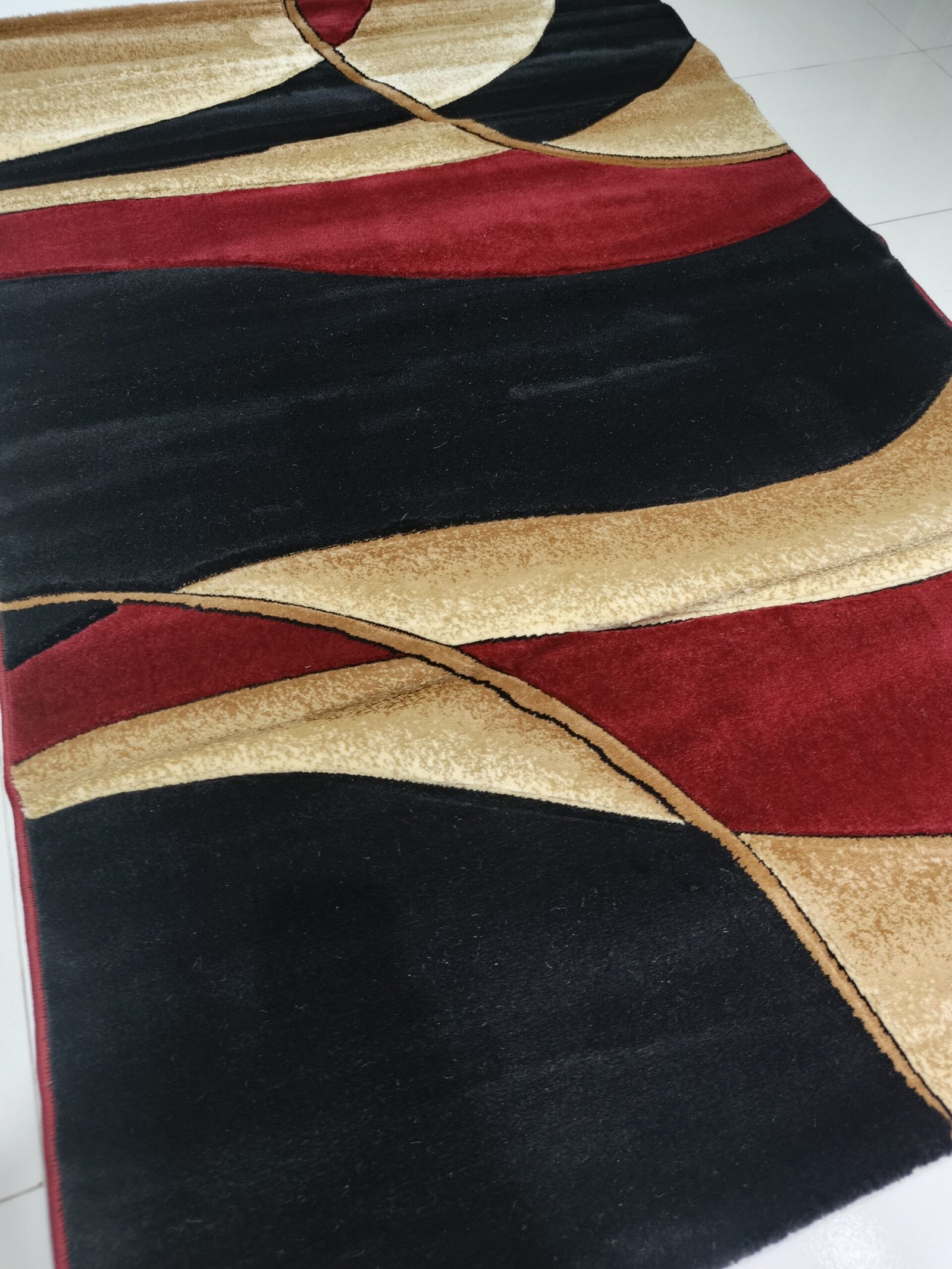 4×6 ft Turkish Beige & Maroon Rug – Modern Wave Pattern (Adnan Golden Horn Collection) - Image 3