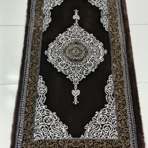 Sultanah Royale Velvet Rug – Heavy Turkish Premium Carpet | Deep Brown & Gold Classic Pattern | Soft, Thick & Luxury Finish