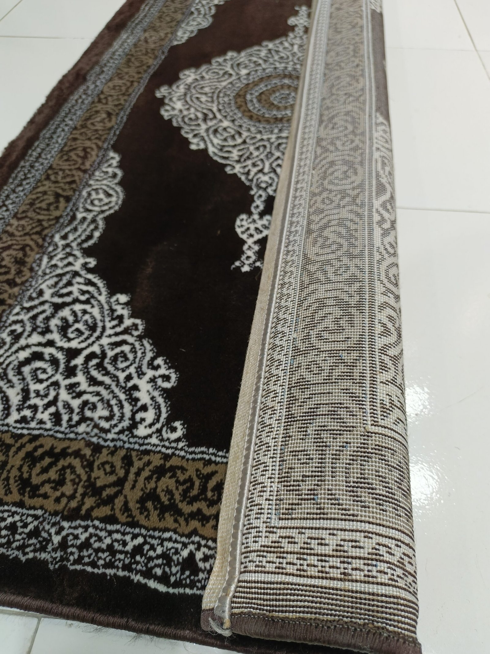 Sultanah Royale Velvet Rug – Heavy Turkish Premium Carpet | Deep Brown & Gold Classic Pattern | Soft, Thick & Luxury Finish - Image 4