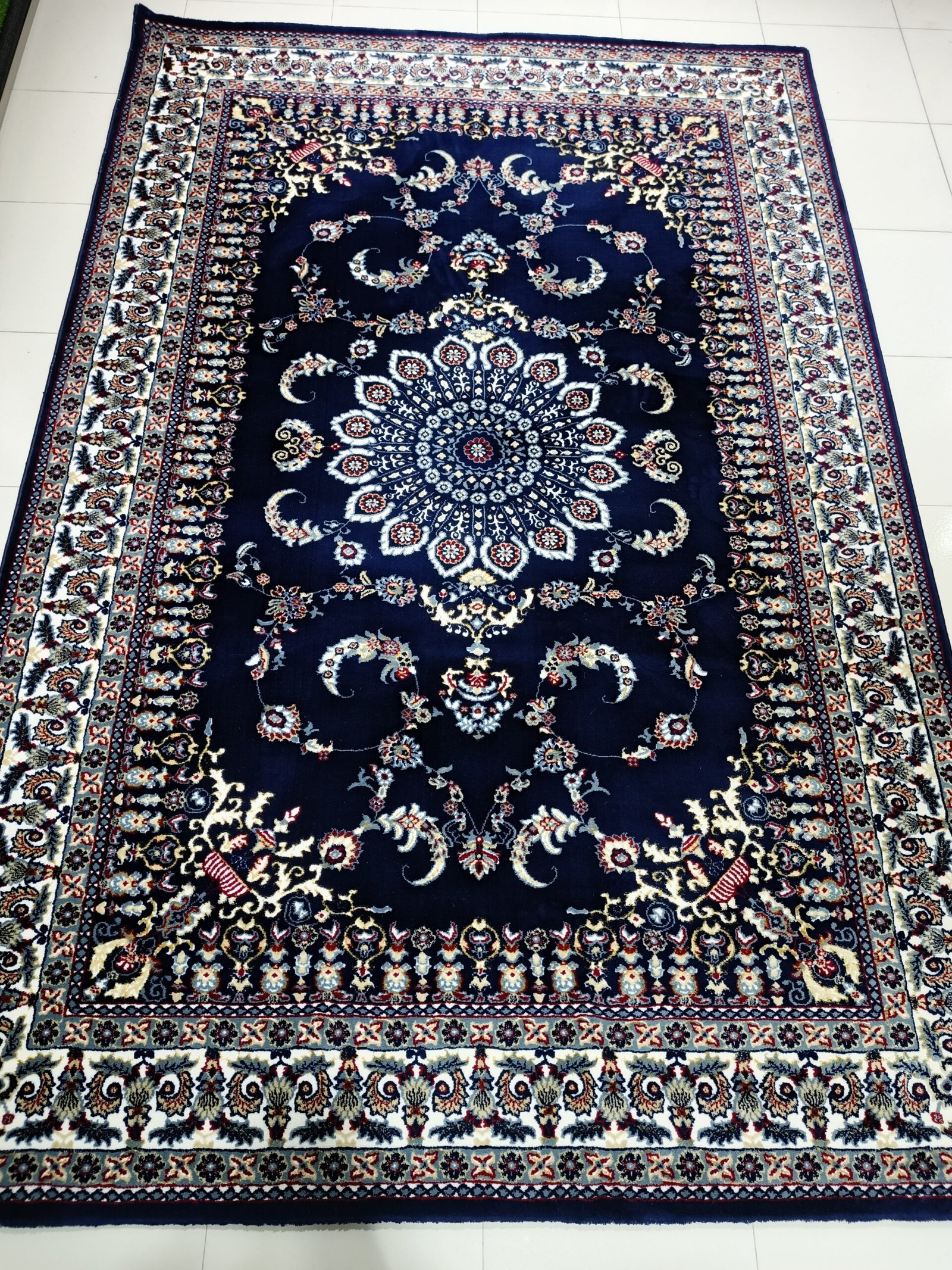 Navy Sultana Medallion” – 6×9 ft Heavy Turkish Luxury Carpet (14mm Thick)