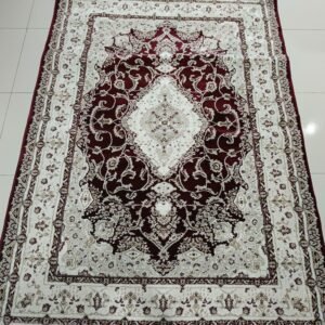 Sultan Ruby Royale – Premium Turkish Red & Cream Carpet (4×6 ft Approx.)