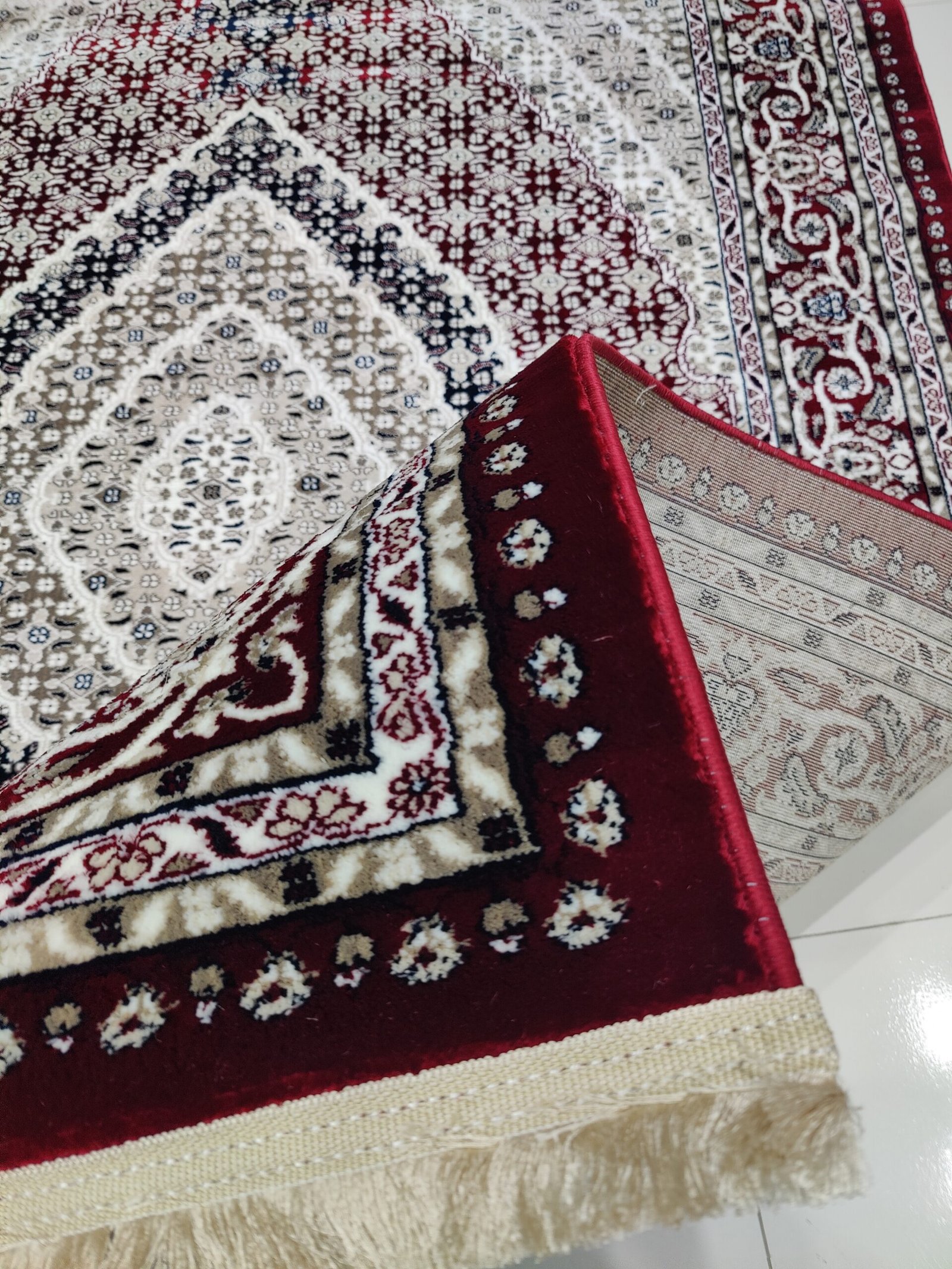 Royal Ember Harmony – 6×9 ft Turkish Persian Medallion Rug in Deep Black & Red | Premium Polyester | Made in Turkey - Image 5