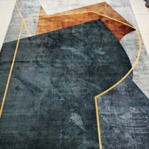 Clearance | Modern Abstract Turkish Rug – Back-Side Tear / Fabric Damage (6×9 ft)